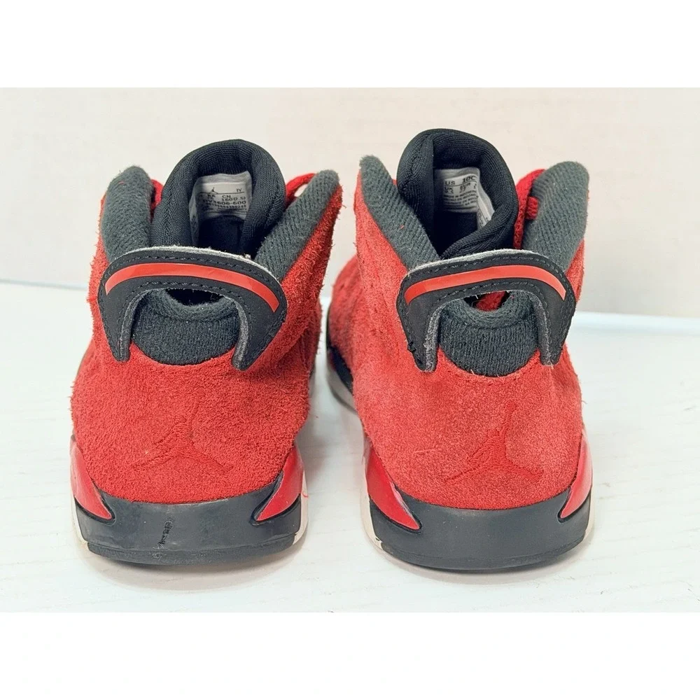 Nike Air Jordan 6 Retro Toro Boys Size 10C Red Athletic Shoe Sneakers DV3606-600